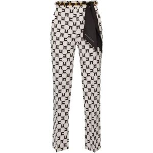 Elisabetta Franchi , Printed Logo Flared Pants ,Multicolor female, Sizes: XL, M, S, L