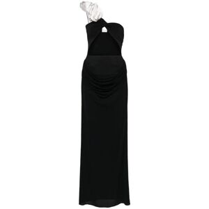 Magda Butrym , Black One-Shoulder Ruffled Dress ,Black female, Sizes: S