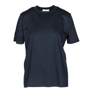 Douuod Woman , Velvet Logo Short Sleeve T-shirt ,Blue female, Sizes: L