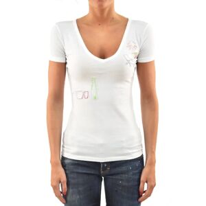 Dsquared2 , Retro V-Neck Cotton T-Shirt ,White female, Sizes: XS