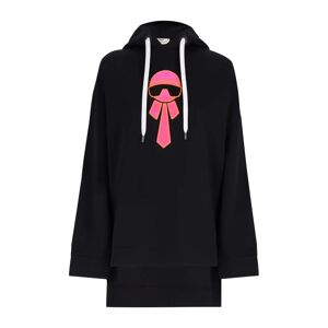 Fendi , Karlito Print Black Sweatshirt ,Black female, Sizes: 3XS