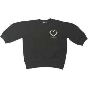 Dsquared2 , Studded Heart 3/4 Sleeve Sweatshirt ,Black unisex, Sizes: 12 Y