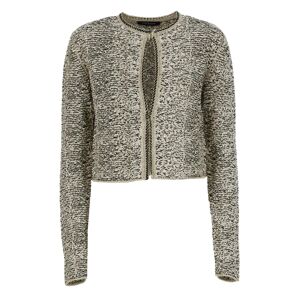 Fabiana Filippi , Golden Lurex Cotton Cardigan Zip Sweater ,Multicolor female, Sizes: M