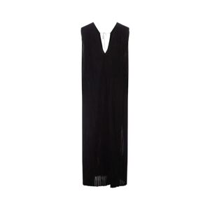 Jil Sander , Black Pleated Sleeveless Knit Dress ,Black female, Sizes: XS