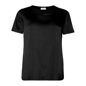 Liu Jo , Satin T-shirt with Side Slits ,Black female, Sizes: S, M