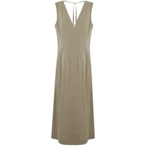 Bottega Veneta , Beige Cotton Poplin Sleeveless Dress ,Beige female, Sizes: S, M, XS