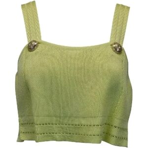 Balmain Pre-owned , Pre-owned Fabric tops ,Green female, Sizes: XL