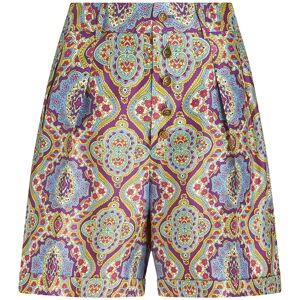 Etro , Medallion Print Wide Leg Silk Shorts ,Multicolor female, Sizes: S, 3XS, 2XS, XS