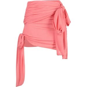 Blumarine , Pink Asymmetric Ruched Skirt ,Pink female, Sizes: 2XS, S