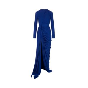 Alexander McQueen , Blue Silk Draped Gown ,Blue female, Sizes: XS