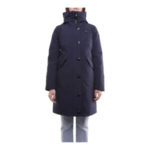 Blauer , Simple Buttoned Coat ,Blue female, Sizes: XS