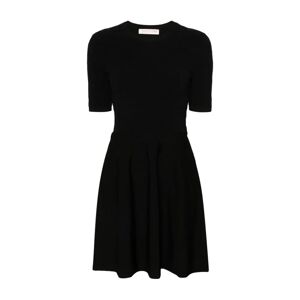 Valentino , Black Knitted Jacquard Dress ,Black female, Sizes: L, XS, S