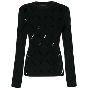 Versace , Cut-out Knitted Jumper ,Black female, Sizes: S, XS