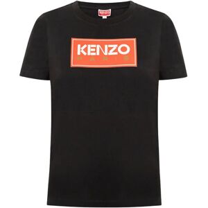 Kenzo , Logo Print Cotton T-Shirt ,Black female, Sizes: XS, M