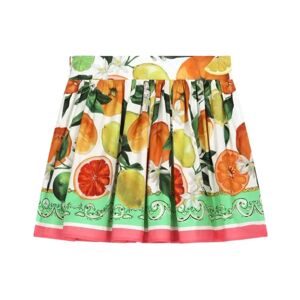 Dolce & Gabbana , Colorful Lemon Orange Print Mini Skirt ,Multicolor female, Sizes: 6 M, 3 M, 2 Y, 12 M, 18 M, 9 M