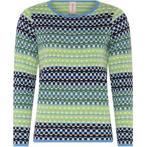 Skovhuus , Special Checked Pullover Blouse Blue/Green ,Green female, Sizes: 2XL, M, XL, L, S