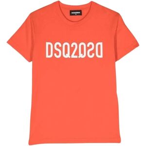 Dsquared2 , Printed Crew Neck T-shirt ,Red unisex, Sizes: 8 Y, 6 Y, 16 Y, 12 Y, 10 Y, 14 Y, 4 Y