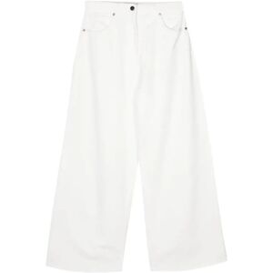 Semicouture , White Wide Leg Denim Jeans ,White female, Sizes: W27, W26, W28