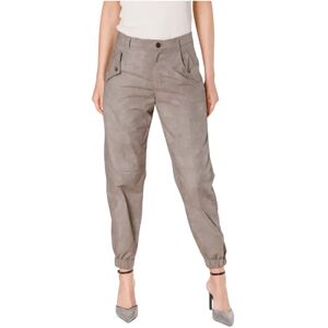 Mason's , Curvy Womens Cargo Pants in Cotton and Tencel Parachute Fabric ,Brown female, Sizes: M, S, 2XS, XS