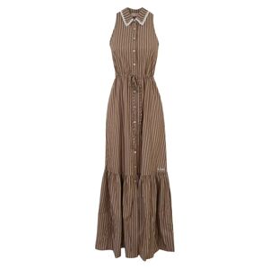 MC2 Saint Barth , Striped Long Dress Brown ,Brown female, Sizes: M, S, L, XS