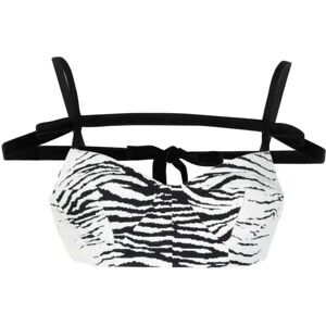 The Attico , Geometric Zebra Print Crop Top ,Black female, Sizes: M