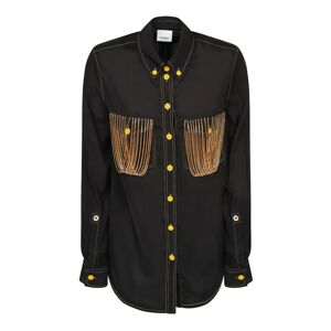 Burberry , Chain-detail Shirt with DG Buckle ,Black female, Sizes: 2XS