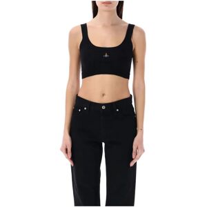 Vivienne Westwood , Black Ribbed Bra Top Ss24 ,Black female, Sizes: S