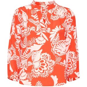 Part Two , Graphic Print Mandarin Red Blouse ,Multicolor female, Sizes: M, XL, S, 2XS