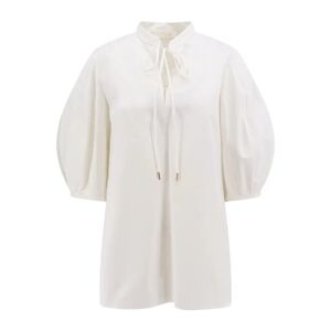 Chloé , White V-Neck Lace Collar Shirt ,White female, Sizes: M