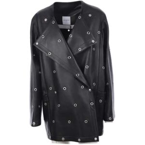 Alaïa , Black Oversized Double-Breasted Jacket ,Black female, Sizes: S