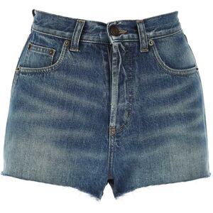 Saint Laurent , Short Jeans with Artistic Design ,Blue female, Sizes: W26