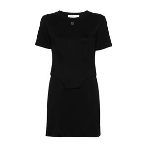 Giuseppe Di Morabito , Black Corset-Style Jersey Dress ,Black female, Sizes: XS, S