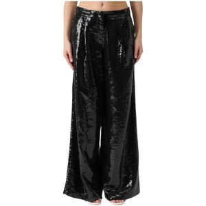 Federica Tosi , Wide Leg Sequin Pants ,Black female, Sizes: XS