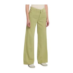 7 For All Mankind , High Waist Green Linen Camp Pants ,Green female, Sizes: W27
