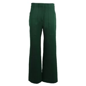 Victoria Beckham , Wool Blend Bottlegreen Pants ,Green female, Sizes: XL
