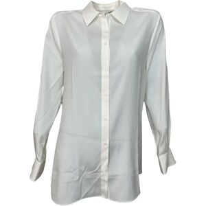 Herzen's Angelegenheit , Silk Blouse Stretch Straight Cut ,White female, Sizes: XS, XL, M