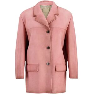 Prada , Pink Suede Jacket ,Pink female, Sizes: XS, S