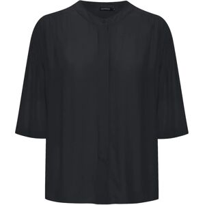 Soaked in Luxury , Elegant Black Short Sleeve Blouse ,Black female, Sizes: 2XL