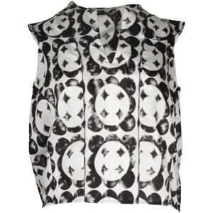 Saint Laurent , Geometric Printed Crop Top in White Cotton ,White female, Sizes: M