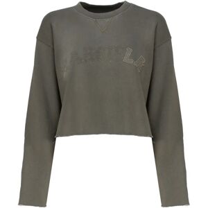 Maison Margiela , Green Cotton Sweatshirt with Brand Logo ,Green female, Sizes: S