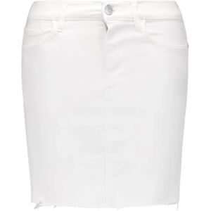 Frame , Raw-Hem Denim Mini Skirt ,White female, Sizes: S