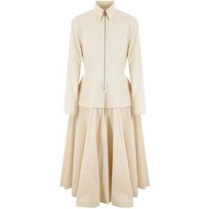 Bottega Veneta , Light Beige Shirt Dress ,Beige female, Sizes: M