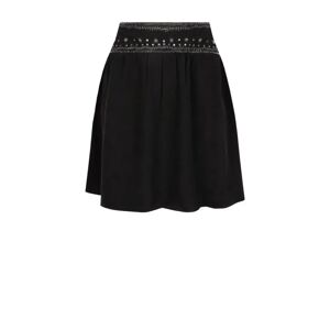 Dante 6 , Bohemian-Style Viscose Crepe-Georgette Skirt ,Black female, Sizes: S, XS