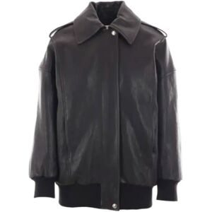 Alexander McQueen , Black Oversize Leather Jacket ,Black female, Sizes: 2XS, XS