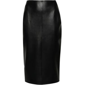 Alaïa , Black Leather Pencil Midi Skirt ,Black female, Sizes: M, S