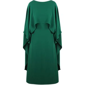 Valentino Garavani , Crepe DE Chine Cape Dress ,Green female, Sizes: S