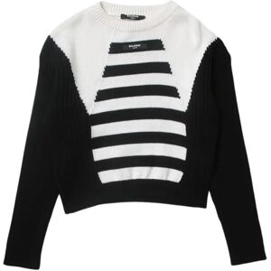 Balmain , Two-tone Logo Sweater ,White unisex, Sizes: 13 Y, 12 Y, 14 Y, 10 Y