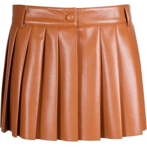 Jucca , Low-waisted pleated faux leather miniskirt ,Brown female, Sizes: XS