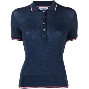 Thom Browne , Thom Browne Polo T-shirt ,Blue female, Sizes: 2XS, XS