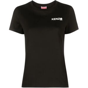 Kenzo , Black Logo Print T-shirts and Polos ,Black female, Sizes: L